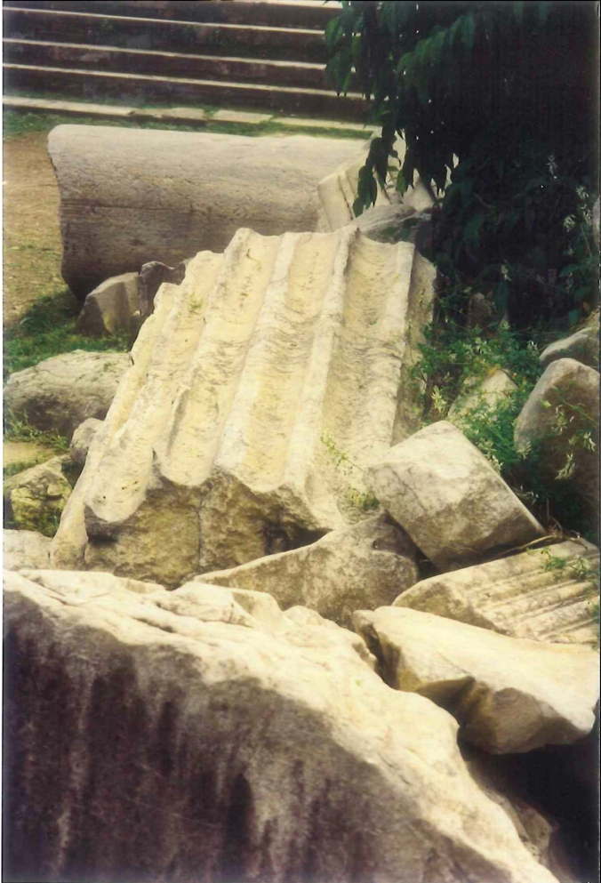 A pile of toppled columns